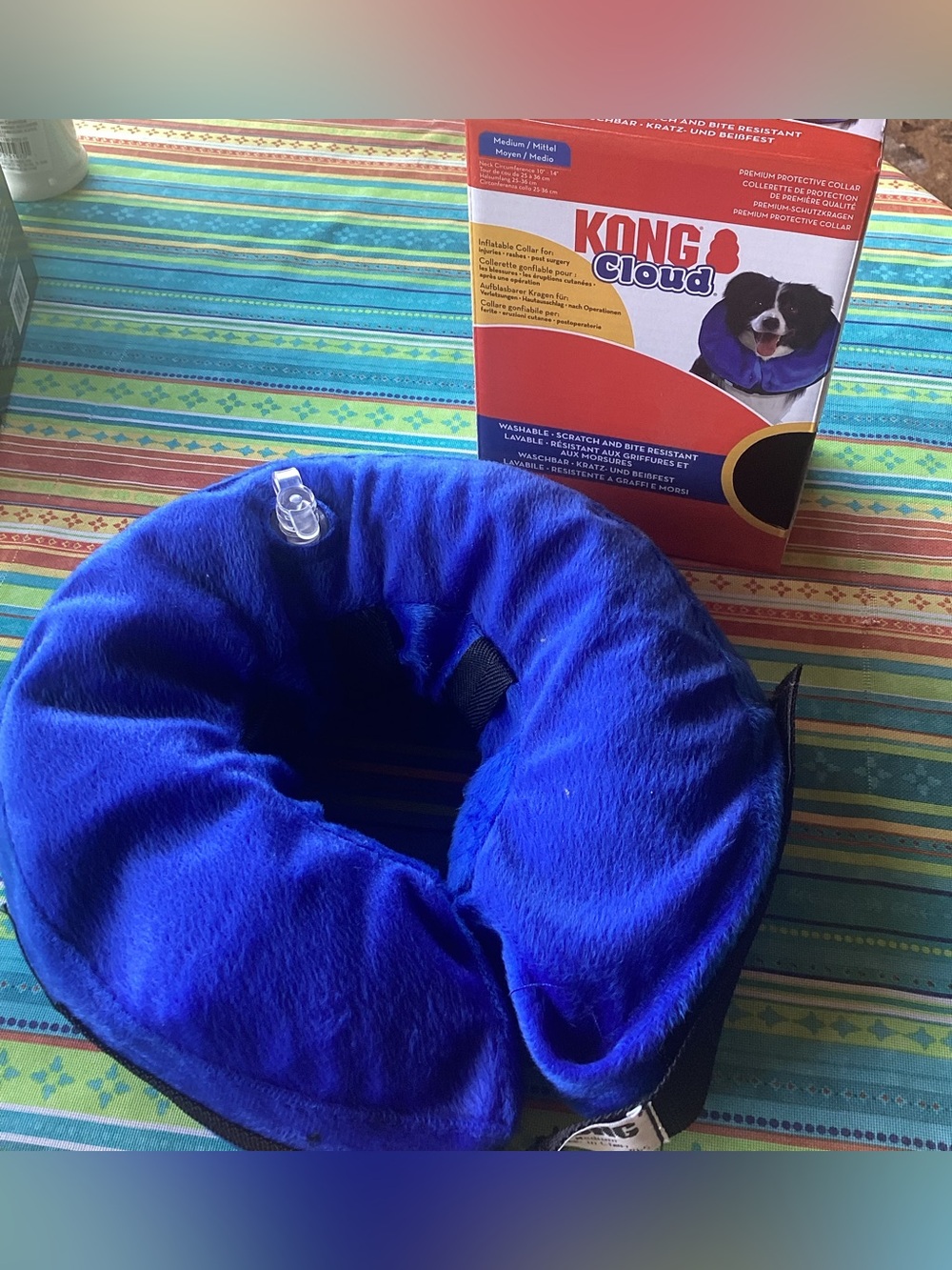 Kong Cloud Soft Inflatable Protective Dog Collar - Blue - Medium